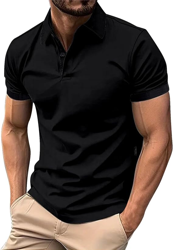 Mens Resort Wear 2025 Short Sleeve Polo Shirts for Men Moisture Wicking Down T Shirt Athletic Quick Dry Work Shirts