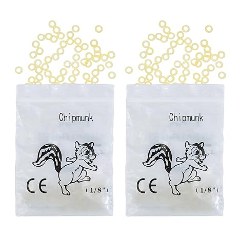 200pcs Dental Orthodontic Elastics Rubber Bands Braces Bands with 2Packs Braces Rubber Bands Elastics Latex Rubber Bands for Teeth Gap Crooked Teeth Braces,etc (Chipmunk 1/8" 3.5OZ)