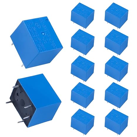 Dorhea 12Pcs JQC-3F 12V SPST Power Relay Module PCB Type DC 12 Volt Coil 5 Pins Mini SPST Power Coil Relay Electric Circuit Protection