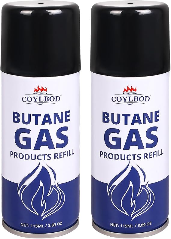 Butane Refill, Premium Butane Fuel 115 ml, 99.99% Pure Butane Lighter Refill for Torch Lighter (2 Can)