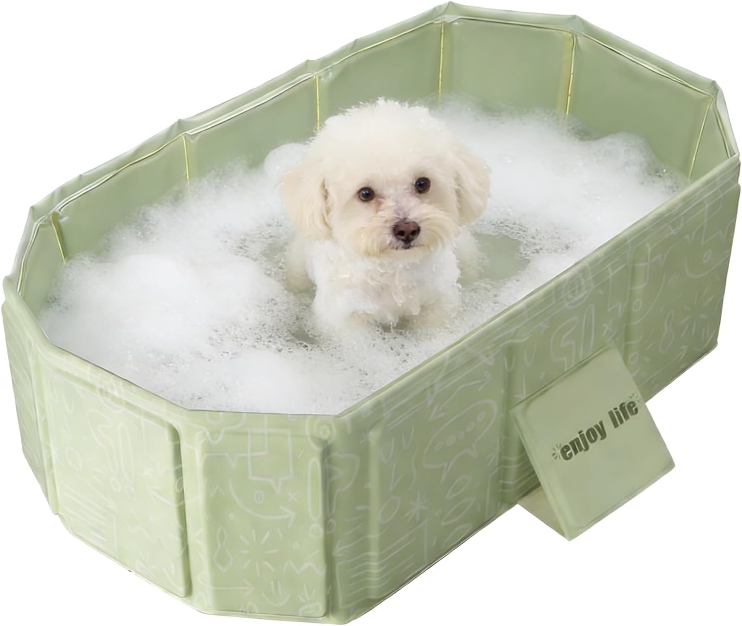 Foldable Dog Pet Bath Pool Collapsible Pet Bathing Tub 29.5×17.7 Inches Dogs Cats Swimming Bathtub PVC Non-Slip Puppy Shower Pool