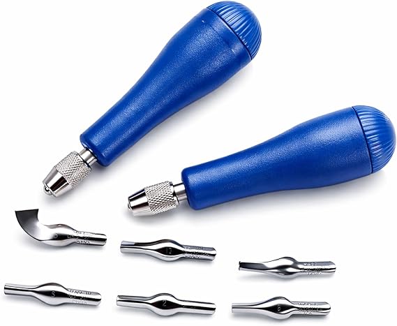 Falling in Art Block Cutters with 6 Type Blades &2 Plastic Storage Handles
