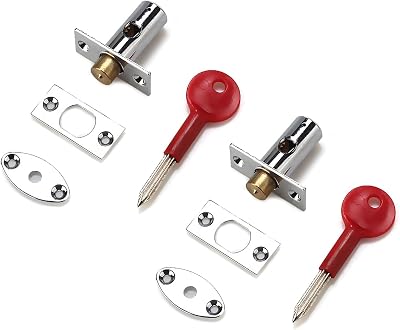 2Pcs Mortice Door Bolts with Star Key AntiTheft Door Security Rack Bolts Pipe Tube Well Security Mortise Lock Enduring Channel Lock
