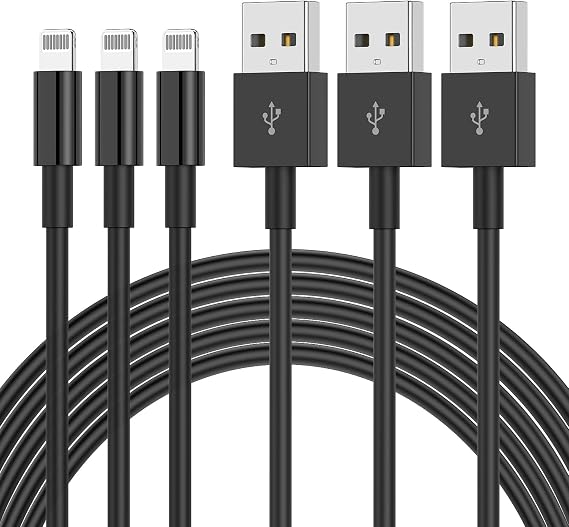 [3Pack]Apple Chargers for iPhone 12 11 Charger Cable 10ft,[Apple MFi Certified]Apple Charging Cord 10ft Lightning to USB Cable 10 Foot, Fast Phone Charging Cord for iPhone 12 Pro Max/11/10/X/XR,Black
