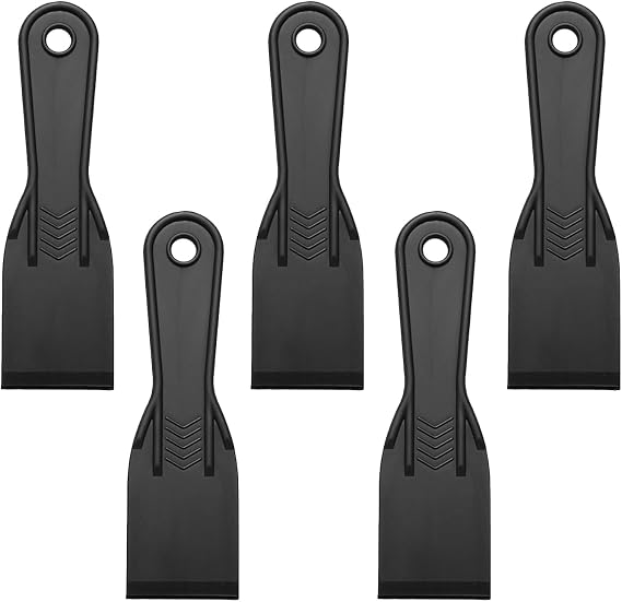 5 Pcs Plastic Putty Knife,2Inch Flexible Paint Scraper Tool for Spackling,Repairing Drywall, Removing Wallpaper, Applying Mud or Plaster