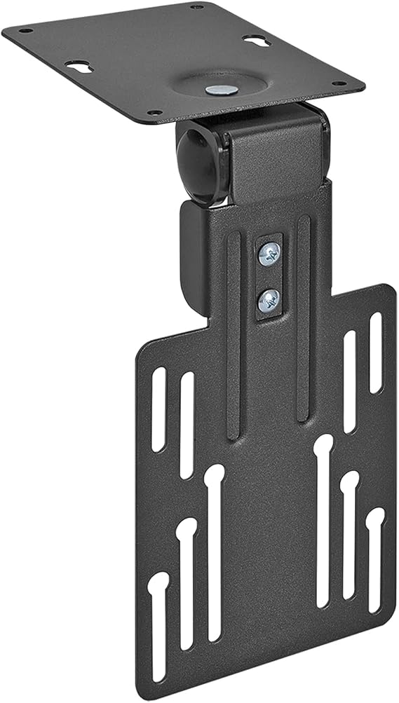 Mount-It! Compact Folding Ceiling TV Mount | Flip Down and Under Cabinet TV Bracket for Small Screens Up to 24 Inches | 90 Tilt and 360 Swivel | VESA 50x50, 75x75, 100x100 | Max 18 lbs