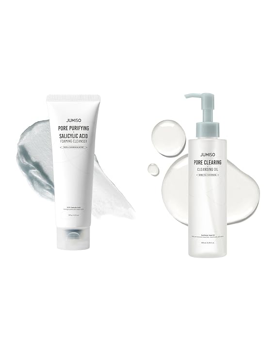 JUMISO Pore-Purifying Salicylic Acid Foaming Cleanser Pore Clearing Cleansing Oil Bundle