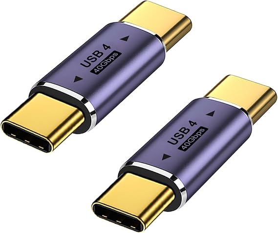 2 Stück USB C Stecker auf USB C Stecker Adapter Kupplung Verbinder Unterstützt 8K@60HZ 100W Schnellladung40 Gbit/s mit MacBook ProTablette