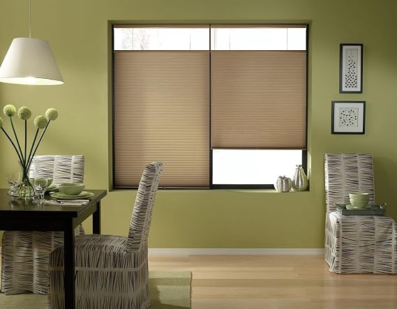 Cordless Top Down Bottom Up Cellular Honeycomb Shades, 19W x 36H, Antique Linen, Sizes 18-38 Wide