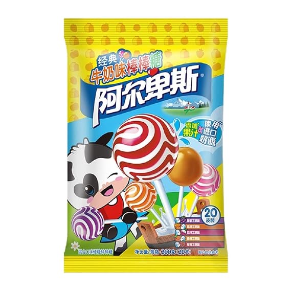 Shanghai Specialty: Bufandi Alps or Alpenliebe Lollipop Hard Candy 120g/4.2oz (Mixed Flavor)