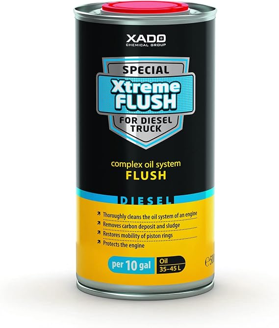 XADO Special Xtreme Engine Cleaner - Oil Additive - Motor Flush for Car Engine - Carbon Cleaner, Gunk Degreaser and Sludge Remover - Semi Truck Diesel Engine Oil System Treatment (Can, 500ml)