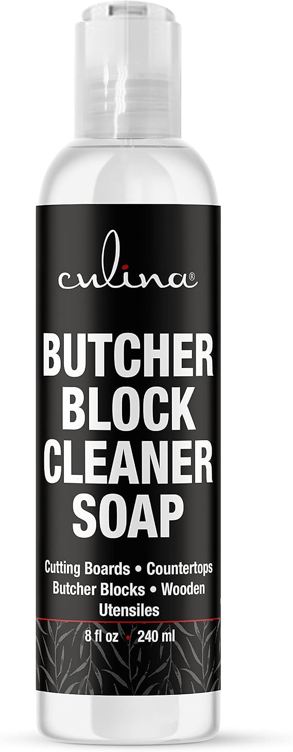 Culina All Natural Cutting Board Butcher Block Countertop wooden Utensils soap cleaner