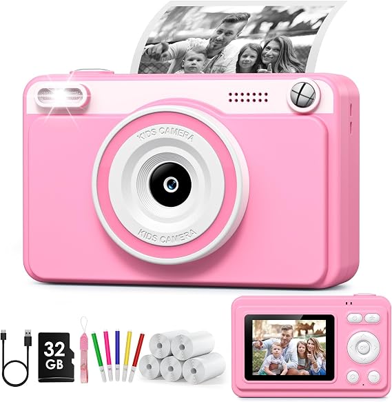 GREENKINDER Kids Camera Instant Print 2.4" Screen, 1080P Digital Camera Toy