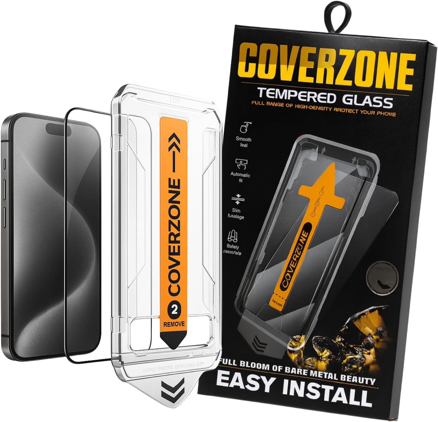 Coverzone Galaxy S24 Plus İle Uyumlu Flexible Cam Ekran Koruyucu 3D Tam Kapsama Kolay Kurulum Aparatlı Easy İnstall 9H Sertlik Çizilmeye Dayanıklı Pürüzsüz Dokunuş