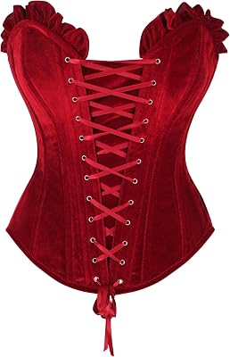 Daisy corsets Womens Daisy Corsets Top Drawer Dark Red Velvet Lace-up Steel Boned Overbust Corset