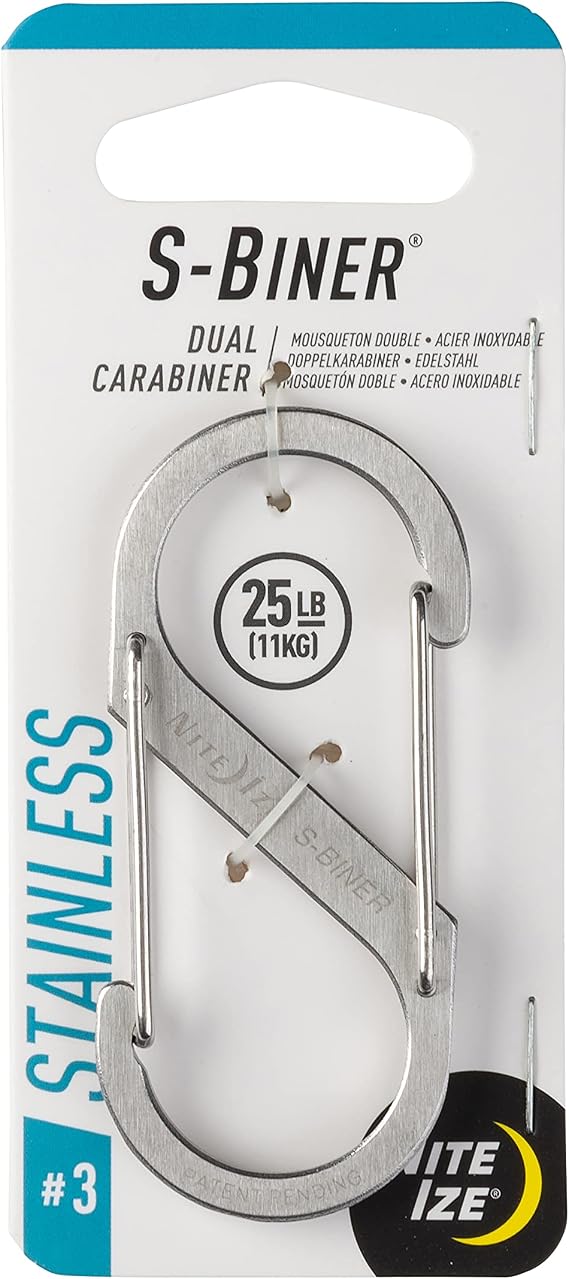 Nite Ize SB3-03-11 Size-3 S-Biner Dual Carabiner Stainless Steel