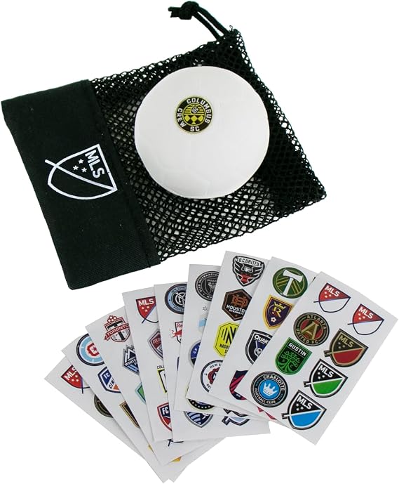 World's Smallest MLS Soccer Ball Set,Officially Licensed By Major League Soccer, Includes a Miniature Soccer Ball, Drawstring Bag, a Sticker Sheet Featuring All 29 Official MLS Team Logos, Ages 6+