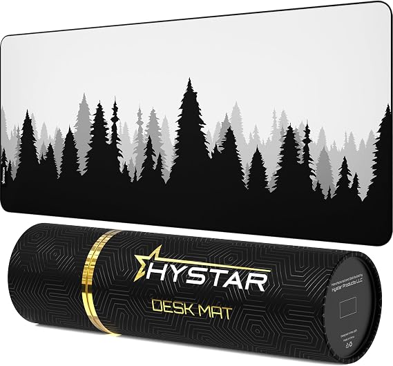 Hystar Extended Gaming Mouse Pad | XXL 36" x 16" | 5mm Thick, Waterproof Surface, Smooth Polyester Fabric, and Natural Rubber Base | Arctic