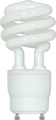 Satco S8205 18 Watt 75 Watt 1200 Lumens Mini Spiral CFL Soft White 2700K GU24 Base Light Bulb