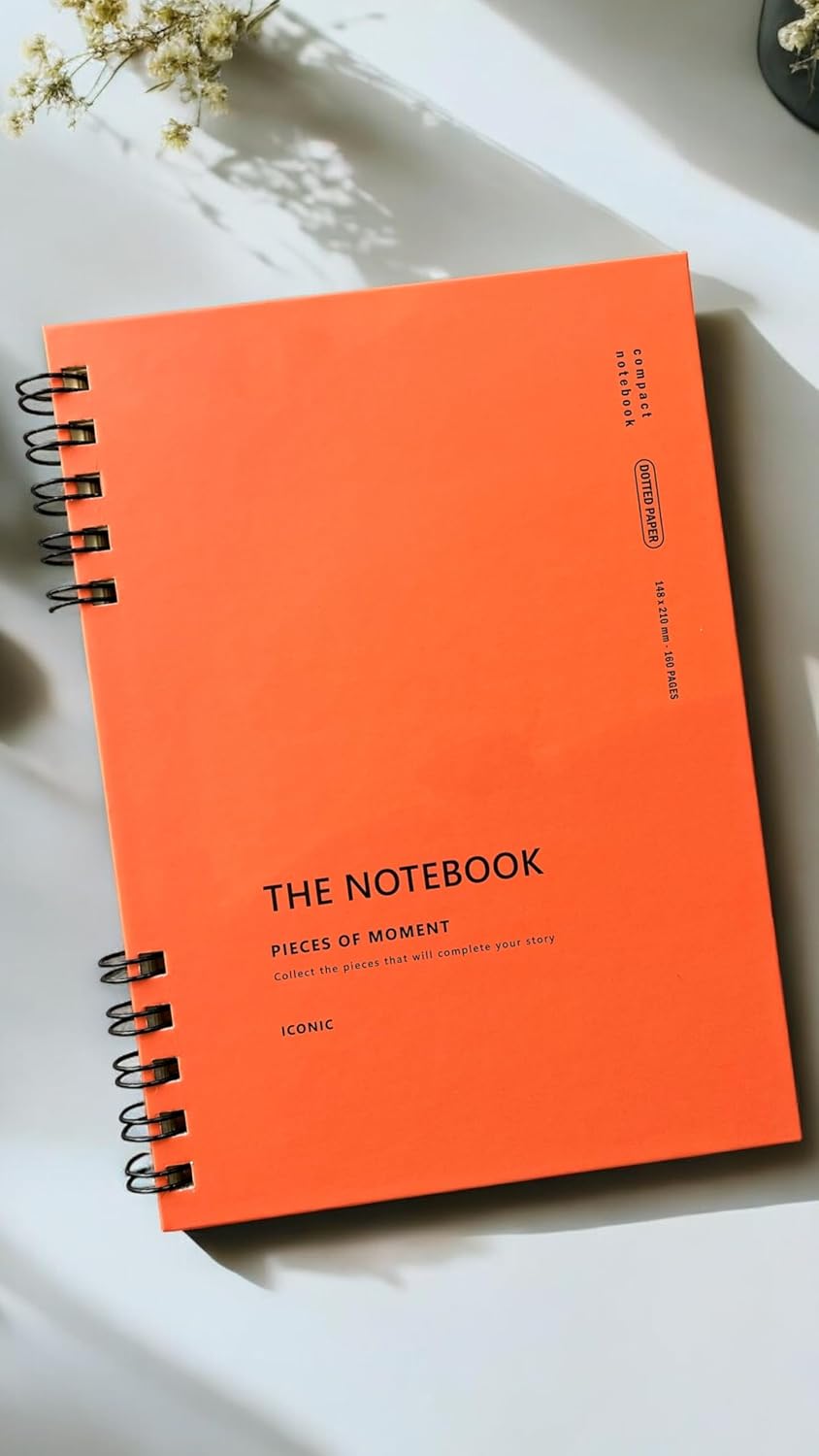 Difference Promotion Spiral 80 Leaf Point A5 Notebook, Notepad, School Notebook, 4 Different Color Options (04 Orange Coral)