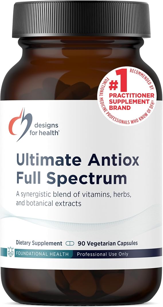 Designs for Health Ultimate Antiox Full Spectrum, 90 Capsules, 30 Servings | Antioxidant Supplement with Resveratrol, Acerola, Lutein, Curcumin C3,
