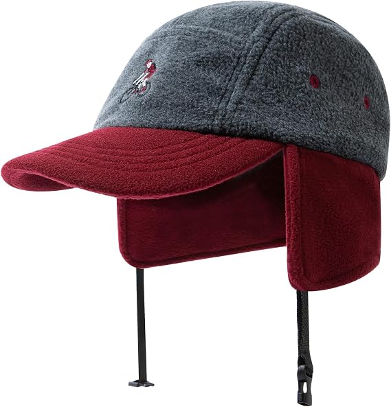 Fleece Baseball Cap with Ear Flaps Warm Earmuff Cap Trapper Hat Ushanka Hat Winter Curved Brim Trucker Dad Hats