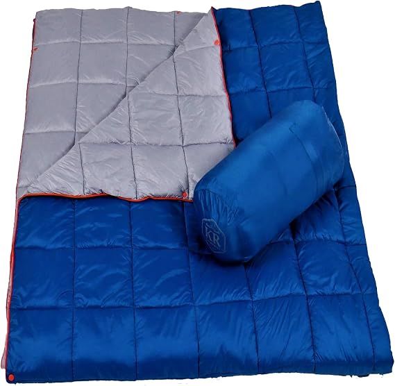 Kamp-Rite Kozy Kwilt Synthetic Fill Blanket Packable Quilt Blanket Light Weight Stuff Sack Camping RV Camping Sporting Events Warm Comfortable Blanket