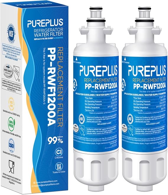 PUREPLUS ADQ36006101 Replacement for LG LT700P, RWF1200A Water Filter 2Pack