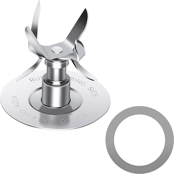 Blade Replacement Parts Compatible with Oster Osterizer Blender | Stainless Steel 6 Point Fusion Blade 4980 with Rubber Seal Gasket Fits 5-6 Cup Glass Or Plastic Jars