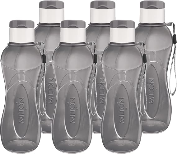 MILTON Water Bottle Kids Reusable Leakproof 12 Oz Plastic Wide Mouth Large Big Drink Bottle BPA & Leak Free with Handle Strap Carrier for Cycling Camping Hiking Gym Yoga