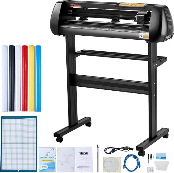 VEVOR Vinyl Cutter Machine Upgraded 28" Paper Feed Cutting Plotter Bundle