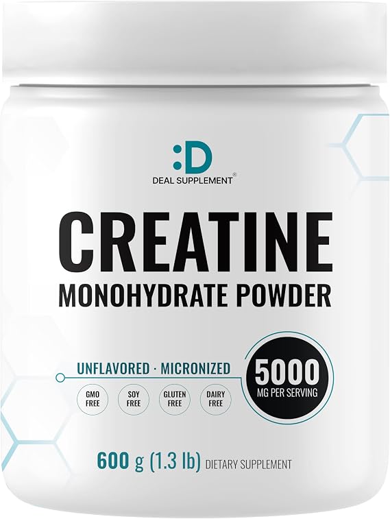 Micronized Creatine Monohydrate, 120 Servings, 5g Per Serving (600g/1.3lb)