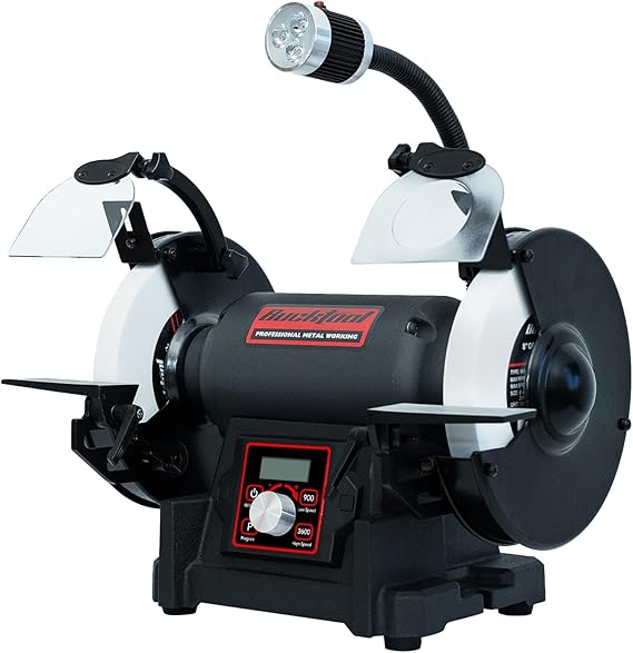 BUCKTOOL Variable Speed Bench Grinder, 200mm, 750W VFD Table Top Grinder