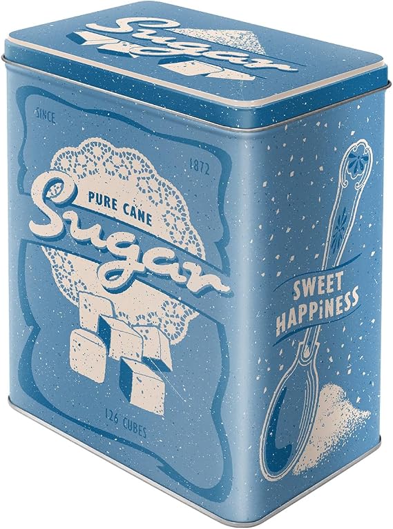 Nostalgic-Art Retro saklama teneke kutusu L, 3 l, Şeker – Mutfak için hediye fikri, büyük metal kahve kutusu, vintage tasarım