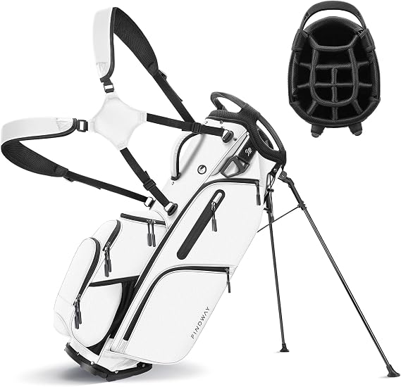 Findway 14 Way Golf Stand Bag [Upgrated Generous Space] Lightweight Golf Bag with Stand, Durable Golf Club Bag with Padded Dual Strap & Rain Cover for Men and Women