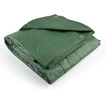 Flatro Tarpaulin Waterproof Heavy Duty (4ft x 6ft) / (1.2m x 1.8m) Green Tarpaulin Sheet with Reinforced Eyelets | UV/Tear Resistant Multipurpose Weatherproof Tarp for Garden, Farming and Camping