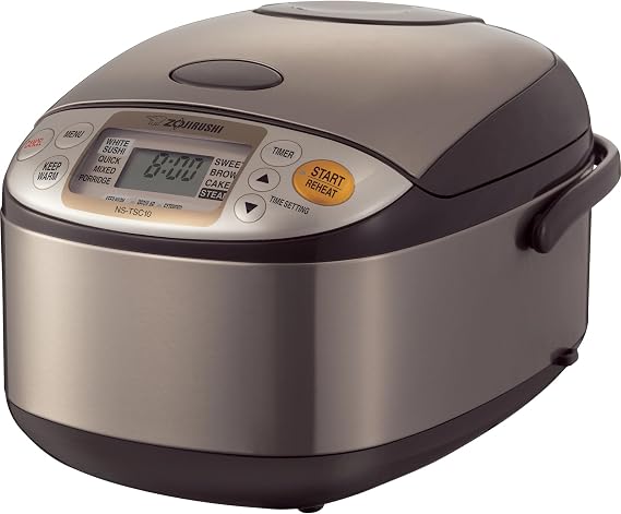 Zojirushi NS-TSC10 Micom Rice Cooker and Warmer 5.5 Cup Stainless/Brown
