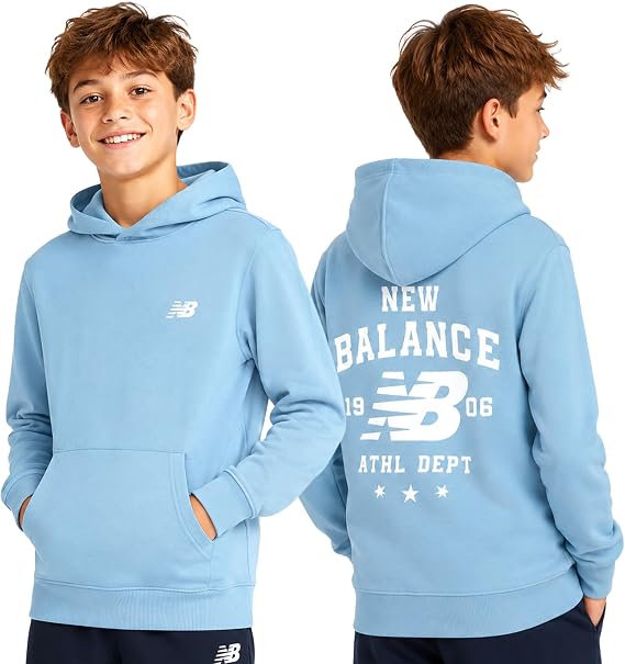 New Balance Boys Athletic Fleece Hoodie with Back Graphic Print, 8-20