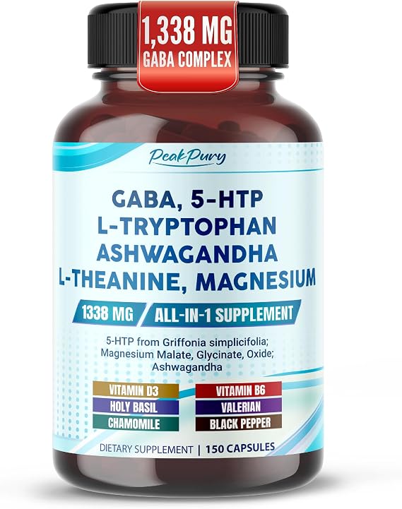 GABA Complex 1,338 mg with L-Theanine & L-Tryptophan, 150 Capsules