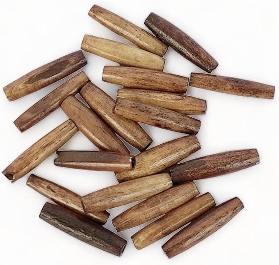 30 pcs Bone Hair Pipe Beads 1 (1 Inch) Ant Brown