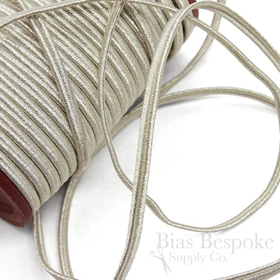 5 Yards of ALIK 6mm, Bullion Soutache Braid, Pale Silver