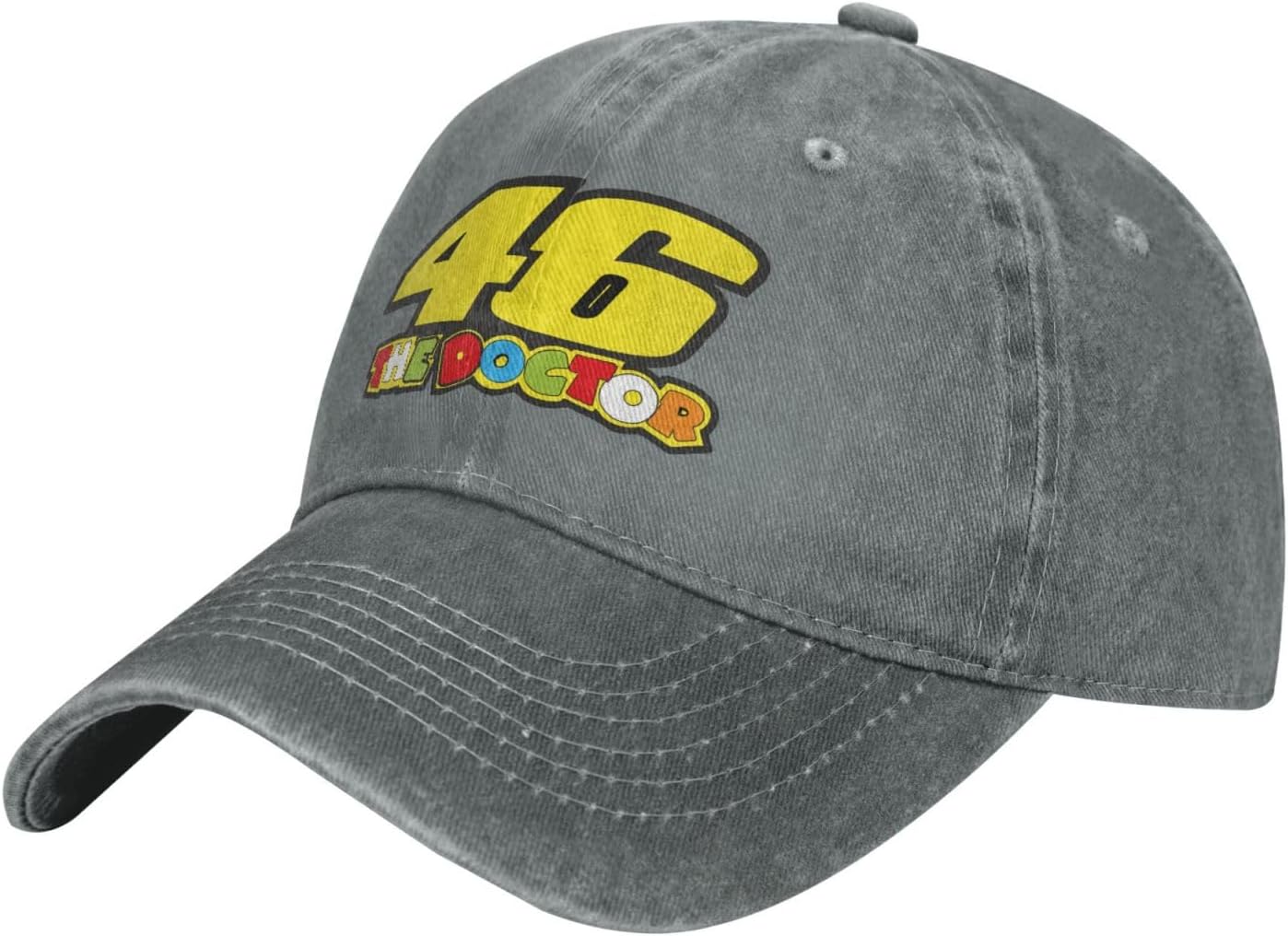 Valentino Rossi vr46 Baseball Cap, Sports Hat, Baseball Cap, Adjustable, Breathable, UV Protection, Small Face Effect, Unisex, Gray