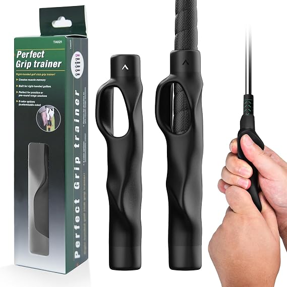 Golf Grip Trainer Right Hand, Golf Club Grip Trainer with Ergonomic Design, Correct Grip Posture, Improve Accuracy & Control, Golf Training Grip Aid for Range, Home & Pre-Round Warm-Up