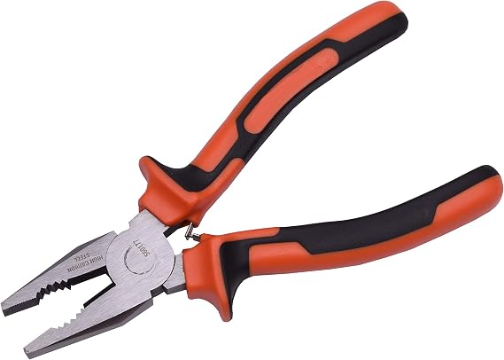 Edward Tools Combination Pliers 8 - Machined Extra Strength Gripping Jaws - Heavy Duty Side Cutting Pliers for wire and cables - Harden Fine Carbon Steel