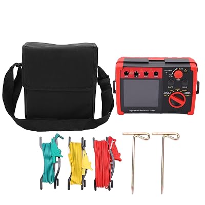 GT5105A Earth Resistant Tester, 2000 Digital Earth Tester, Digital Grounding Resistant Meter with Portable Carrying Case for Earth Resistivity