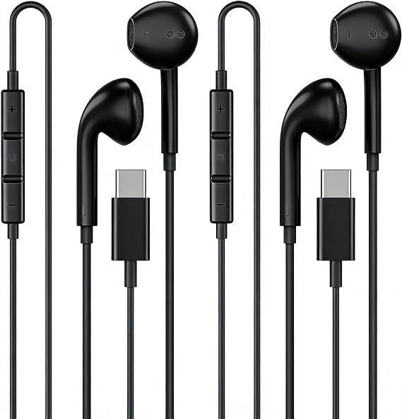 [Apple MFi Certified] USB C Headphones for iPhone 18 17 16 15 Pro Max 2Pack