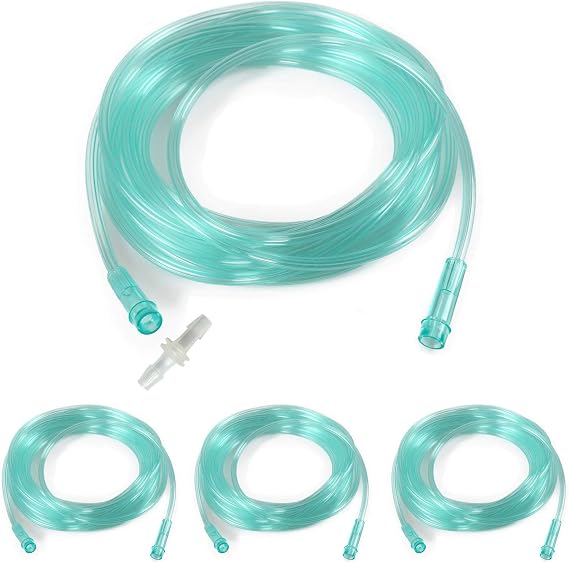 3 Pack Oxygen Tubing, 16.4 feet(5m) Each pcs, Premium Green Crush Resistant Oxygen Tubes, Kink Resistant, with Connector