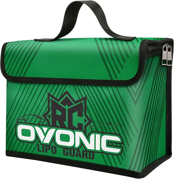 OVONIC Lipo Safe Bag Fireproof Explosionproof Bag Large Capacity Lipo Battery Storage Guard Safe Pouch for Charge & Storage(260X130X180mm 251g)