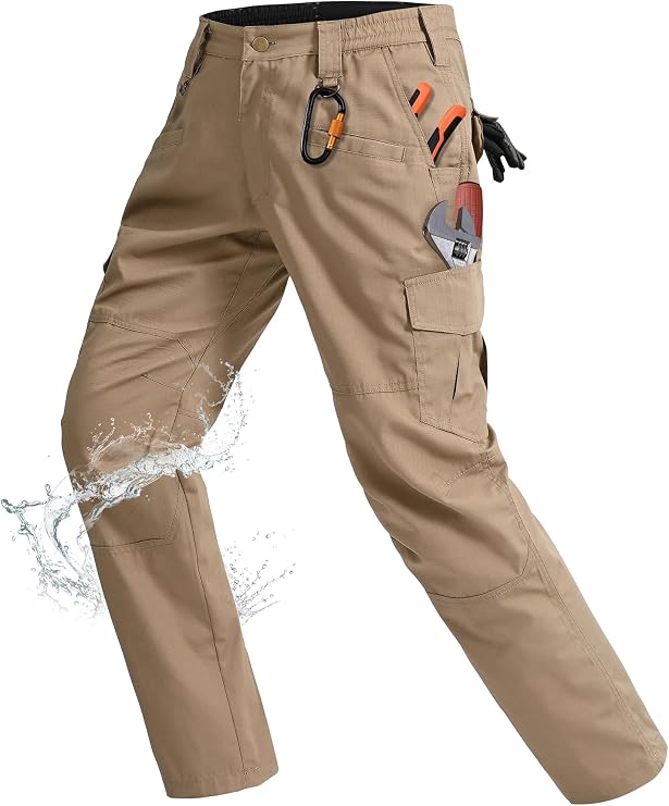 Rapoo Men's Ripstop Cargo Pants Work Pants EDC with 9 Pockets Hiking Pants