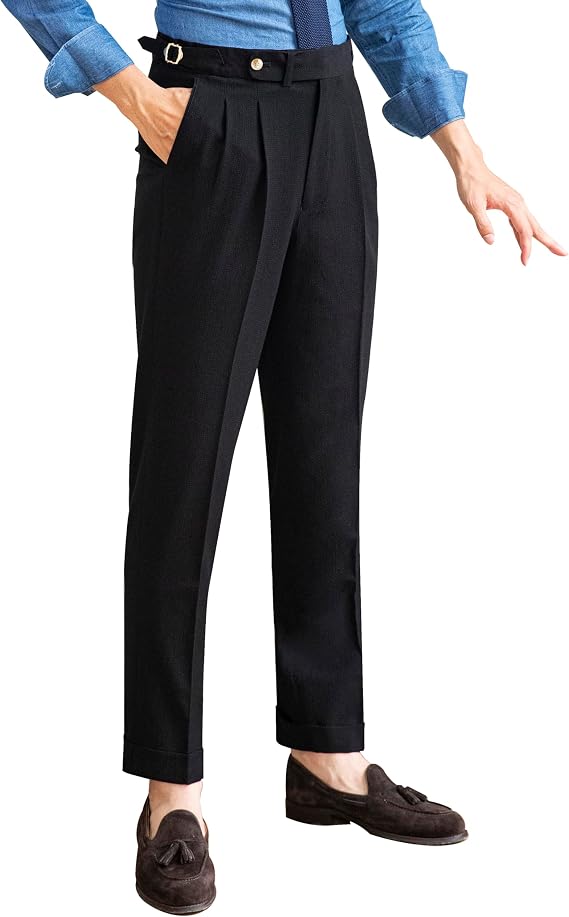 Men's Spring/Summer Thin Style Classic Gurkha Naples Italian Dress Pants
